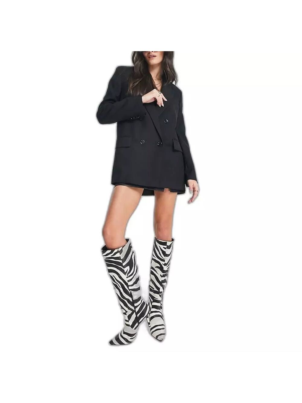 Mango Tailored Black Tuxedo Blazer Size S